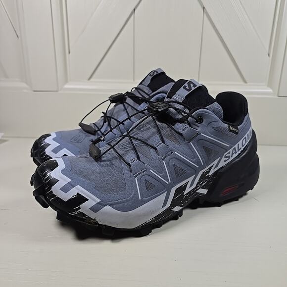 Salomon Speedcross 6 Trail Running Shoes Flint Stone Black Womens 6.5 Gore-Tex - Picture 2 of 11